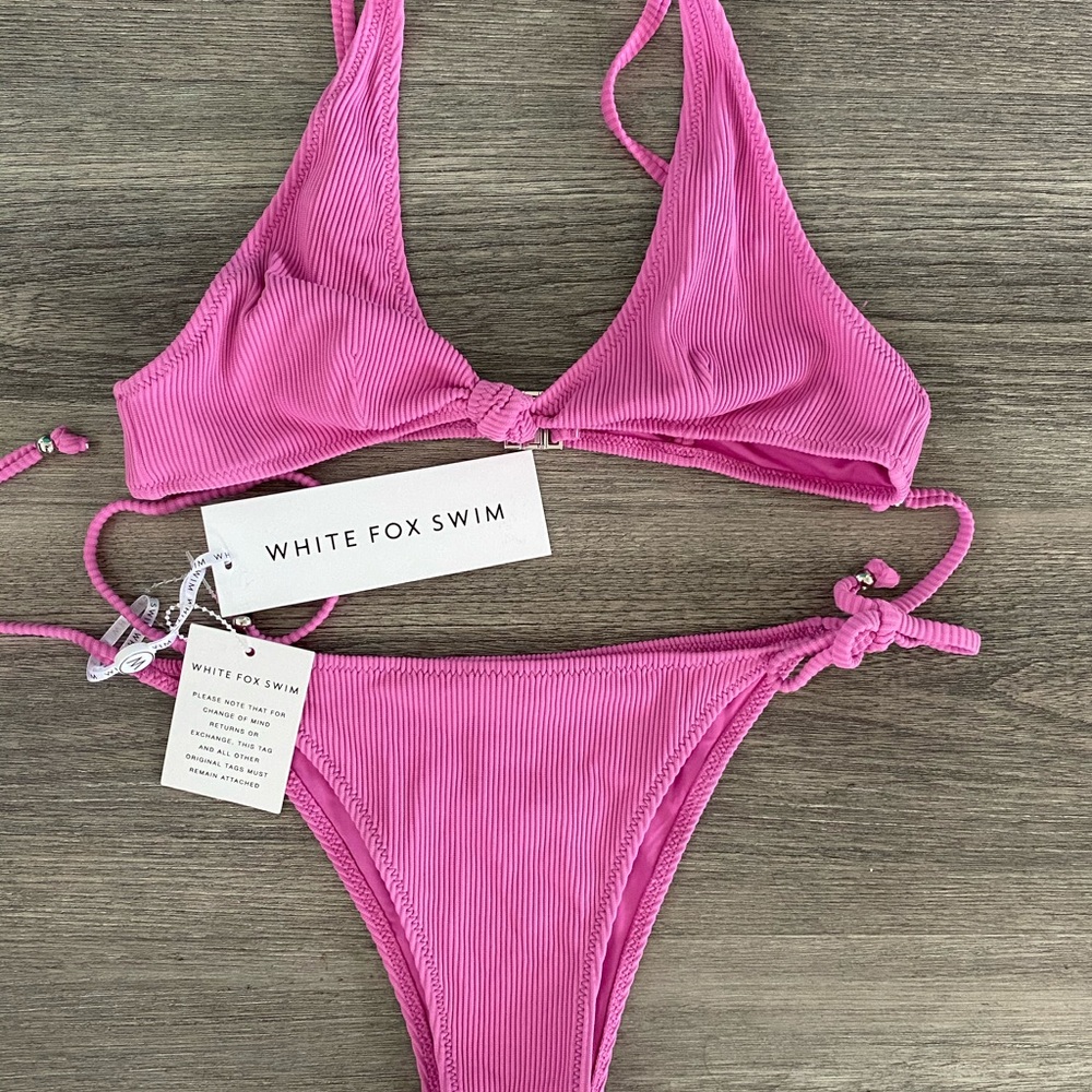 White Fox Swim bikini set orchid size small NWT